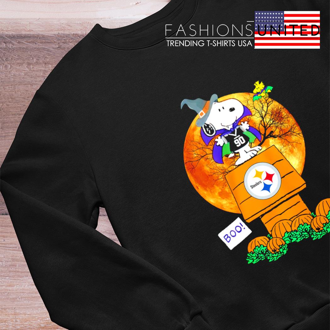 Official Snoopy Woodstock boo moon Pittsburgh Steelers Happy Halloween Logo  Shirt, hoodie, sweater, long sleeve and tank top