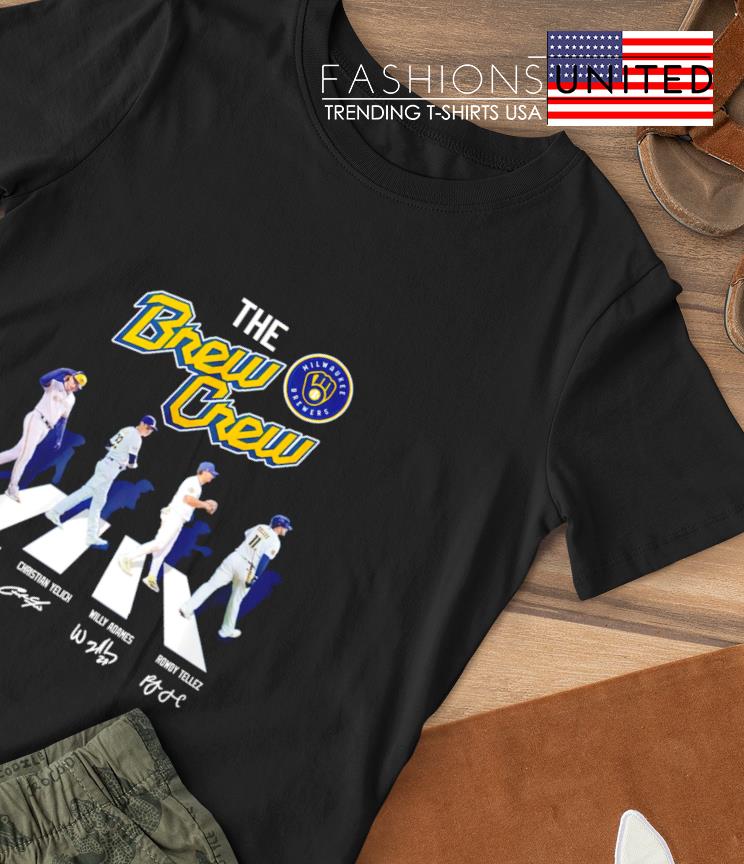 Brian Anderson Christian Yelich Willy Dames And Rowdy Tellez The Brew Grew  Abbey Road Signature Shirt - Limotees