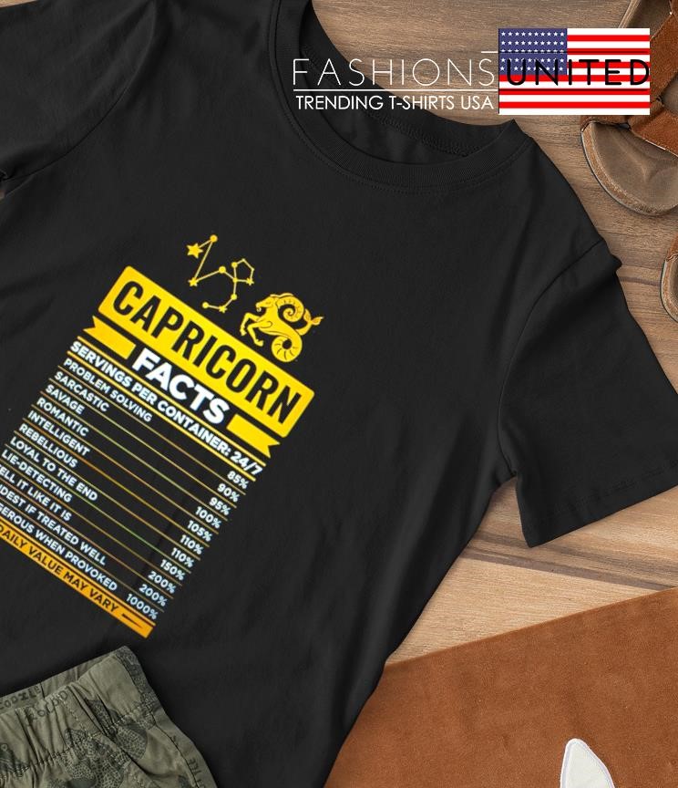 Capricorn Facts servings per container shirt