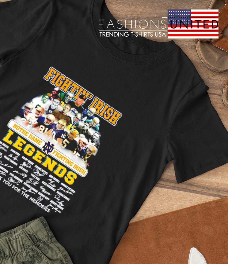 Fightin’ Irish Notre Dame Fighting Irish Legends thank you for the memories signature shirt