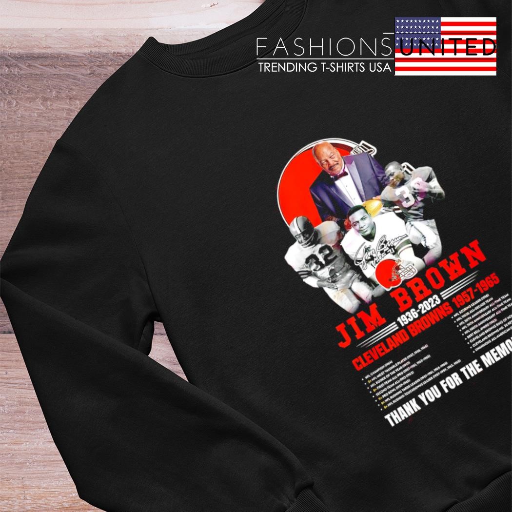 In Memory Of 1936-2023 Jim Brown Thank You For The Memories Signature  shirt, hoodie, sweater, long sleeve and tank top