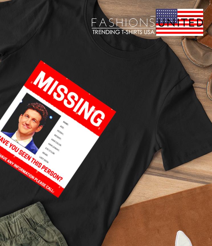 James Holzhauer missing have you seen this person if you have any information please shirt