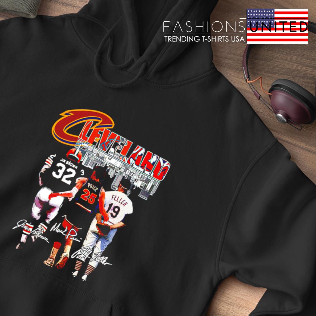 Official cleveland Browns Jim Brown Cavaliers Price And Guardians Feller T  Shirt, hoodie, sweater, long sleeve and tank top