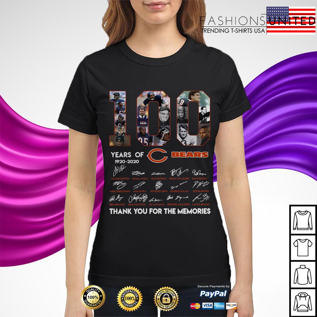 100 years of Chicago Bears 1920 2020 signature thank you for the